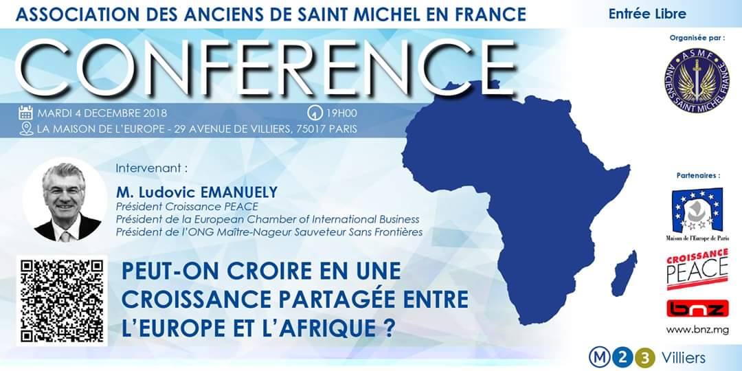 Lire la suite à propos de l’article Conférence “Peut-On croire en une croissance partagée entre l’Europe et l’Afrique” avec M. Ludovic EMANUELY