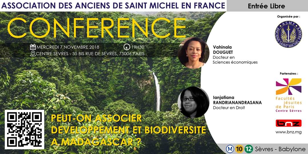You are currently viewing Conférence “Peut-on associer développement et biodiversité à Madagascar” avec Madame Vahinala DOUGUET et Madame Ianjatiana RANDRIANANDRASANA