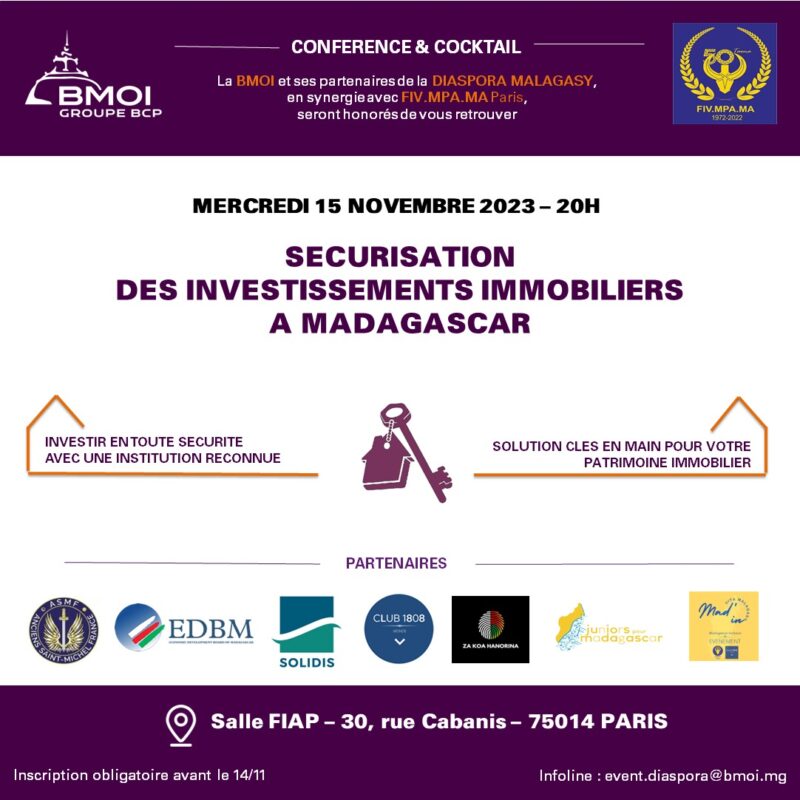 Lire la suite à propos de l’article Conférence sur le Thème de la Sécurisation des investissements immobiliers à Madagascar avec la BMOI
